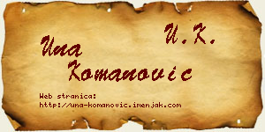 Una Komanović vizit kartica
